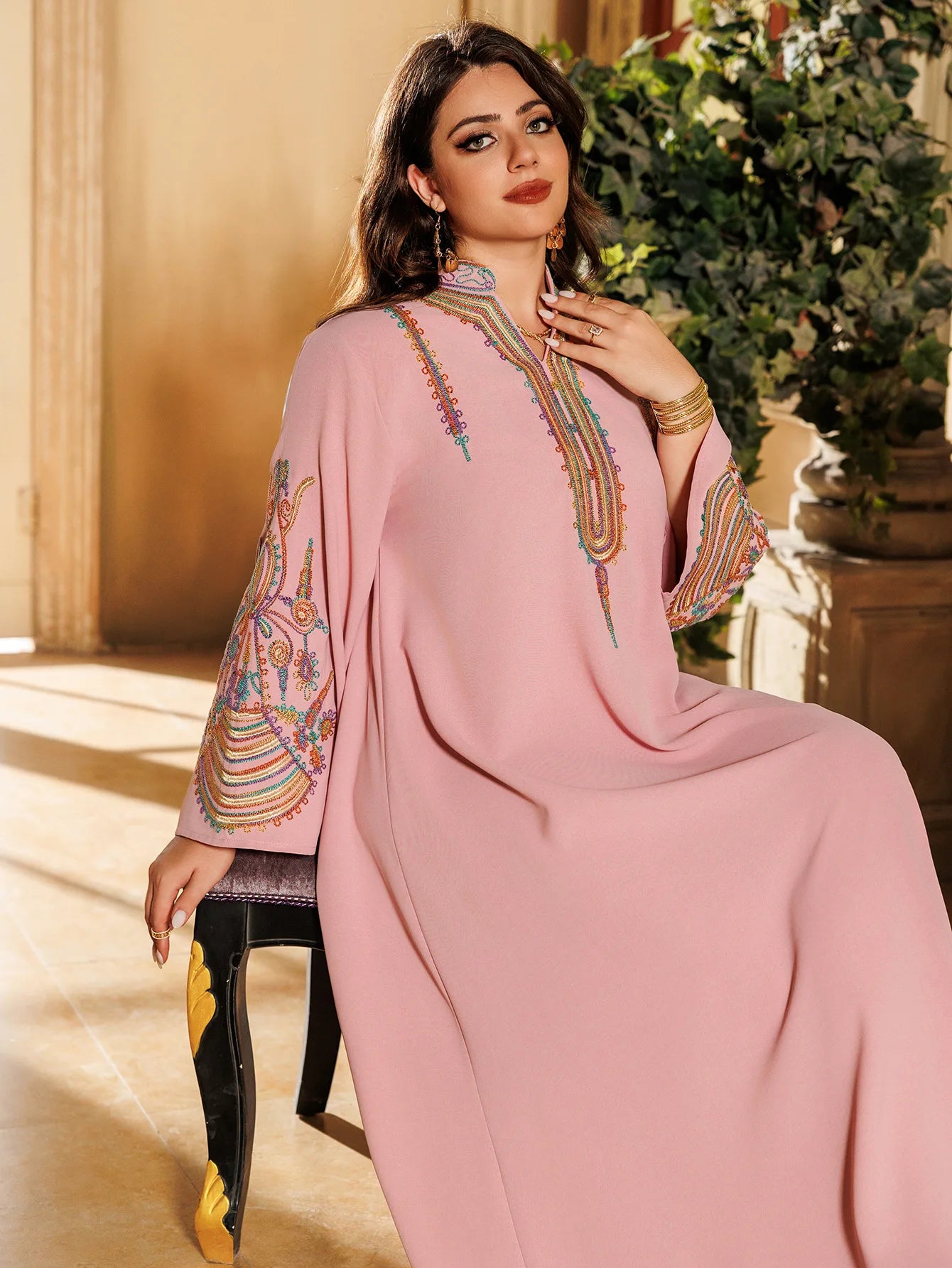 Muslim Women Embroidered Dress