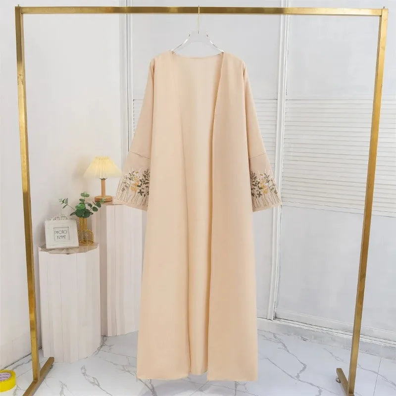 Flower Embroidered Sleeve Abaya