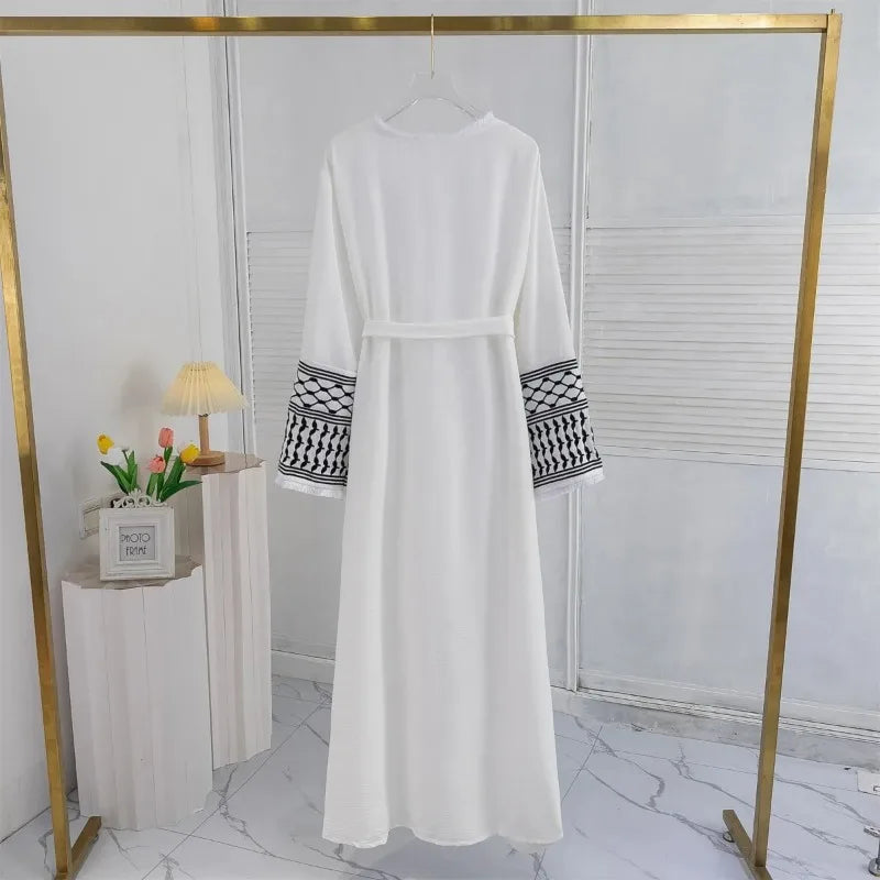 Kimono Style & Palestinian Kefiyya print Abaya