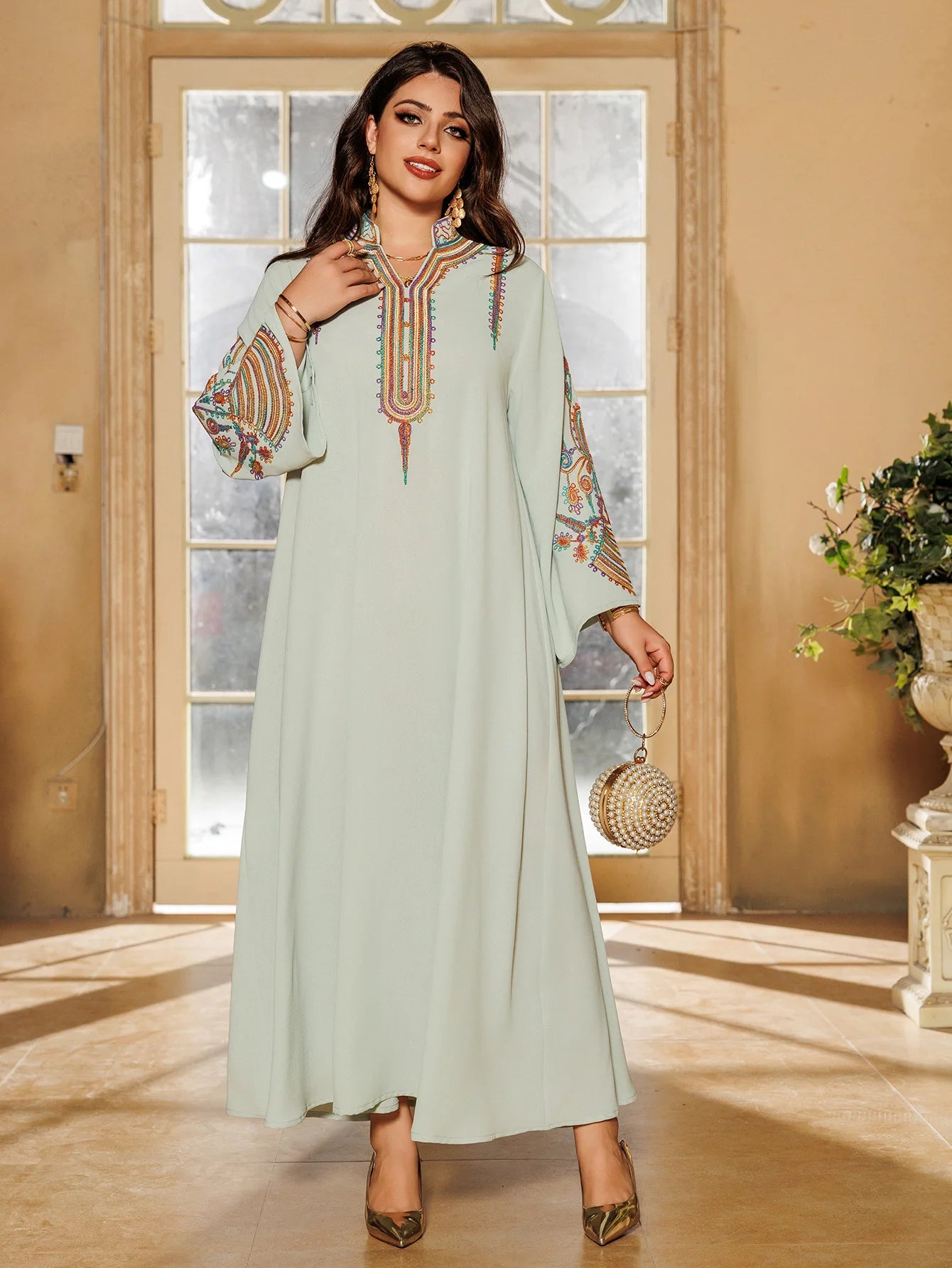 Muslim Women Embroidered Dress