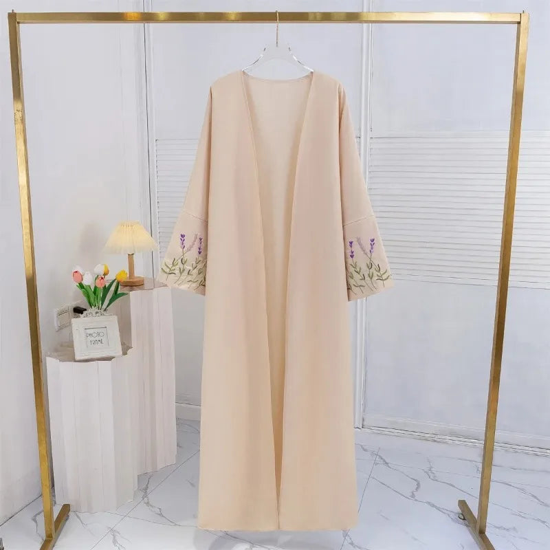 Flower Embroidered Sleeve Abaya