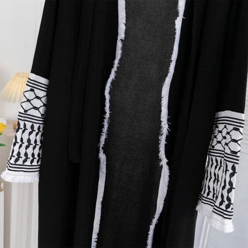 Kimono Style & Palestinian Kefiyya print Abaya