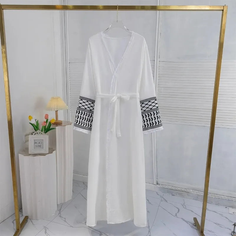 Kimono Style & Palestinian Kefiyya print Abaya