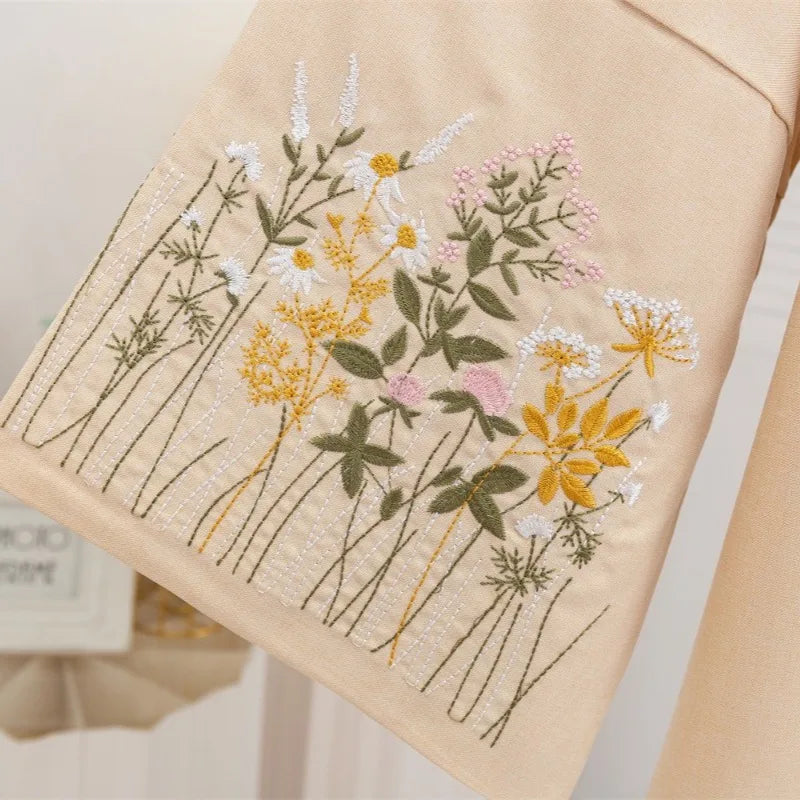 Flower Embroidered Sleeve Abaya