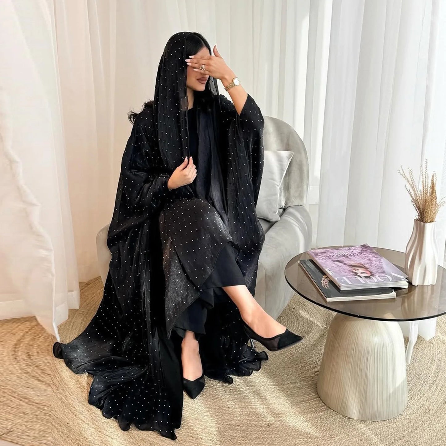 Three-Piece Abaya with Hijab