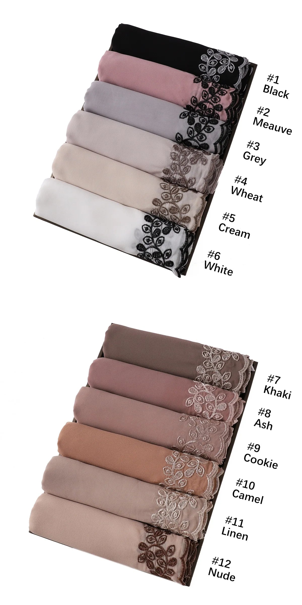 Embroidered Chiffon Hijabs