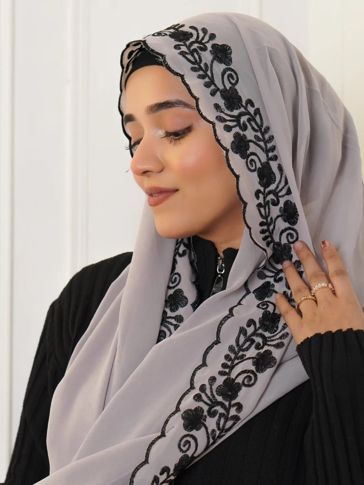 Embroidered Chiffon Hijabs