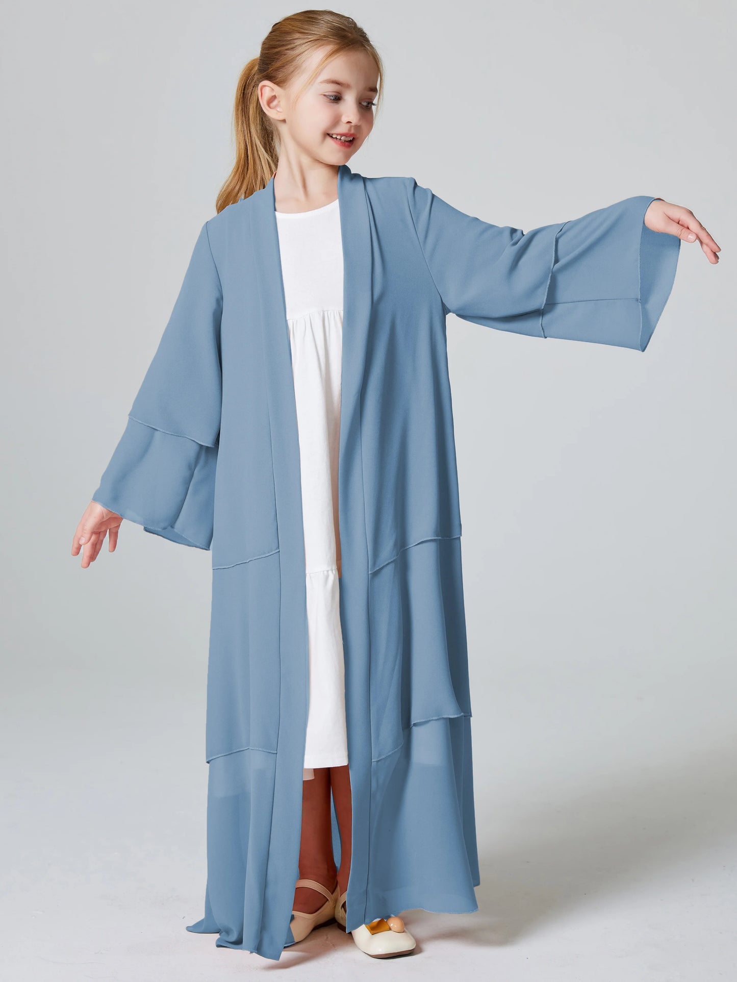 Muslim Girls 3 Layered Chiffon Abaya