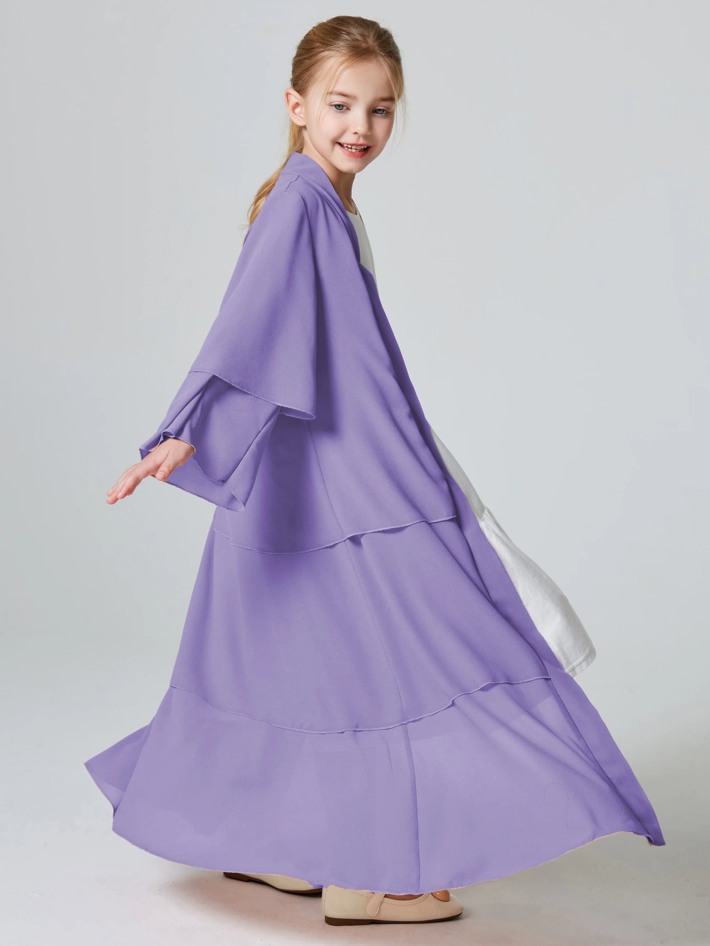 Muslim Girls 3 Layered Chiffon Abaya