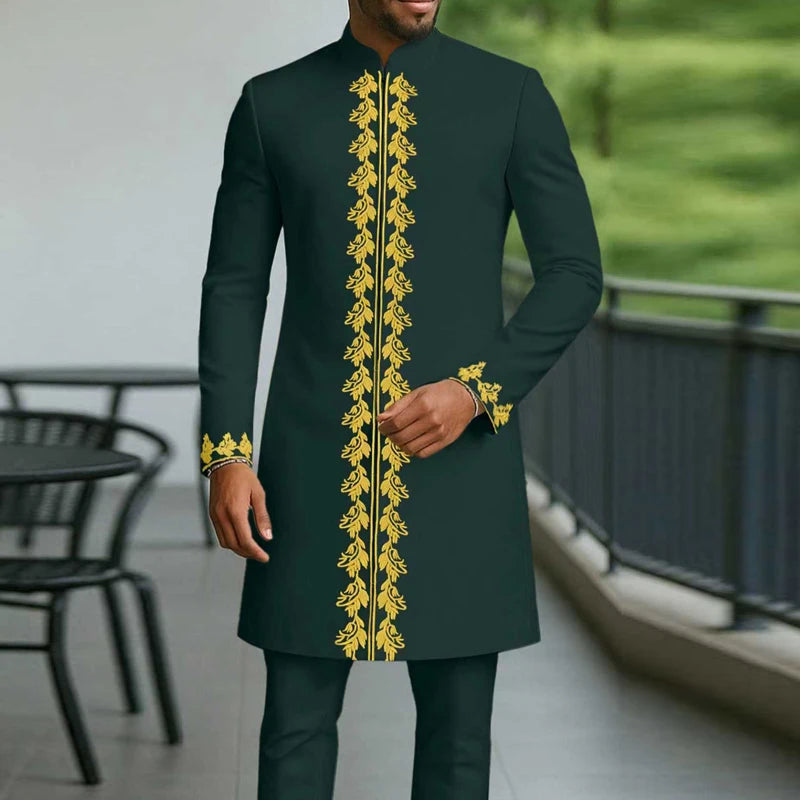 African Embroidered 2-Piece Suit