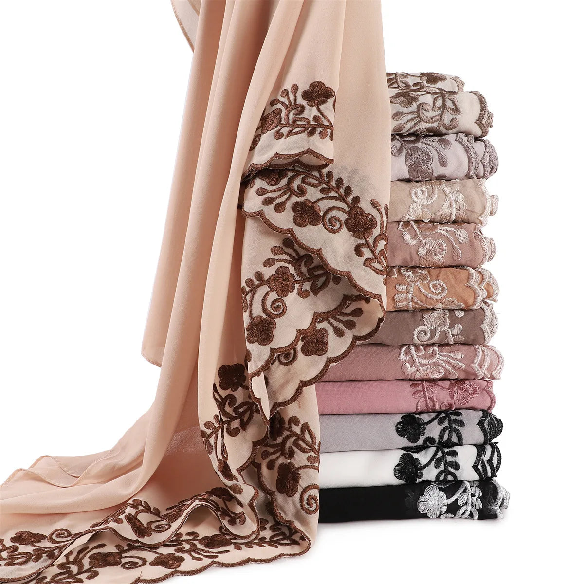 Embroidered Chiffon Hijabs