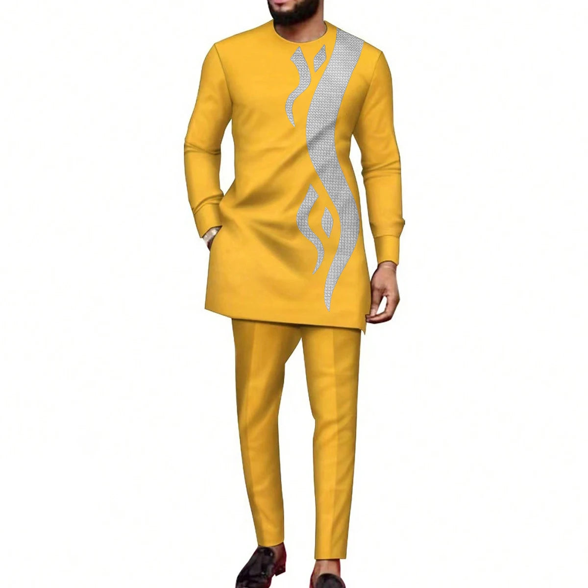African Embroidered 2-Piece Suit