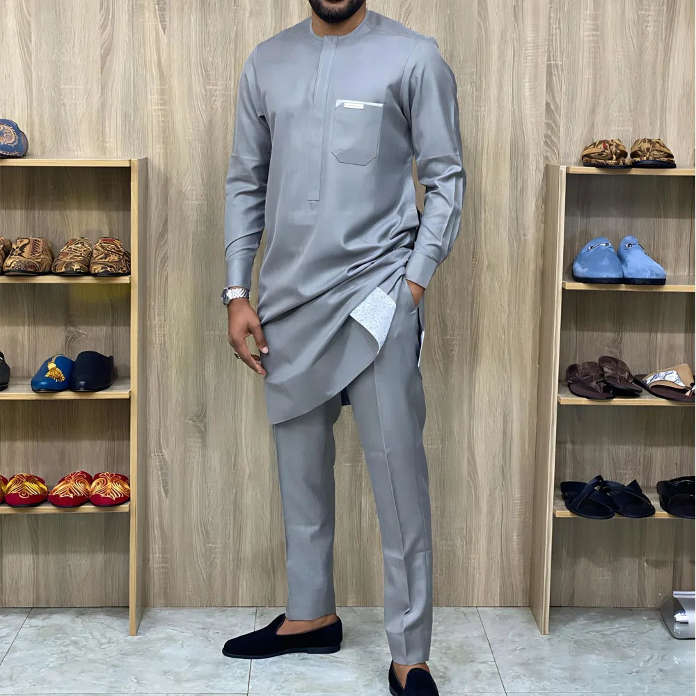 African Embroidered 2-Piece Suit
