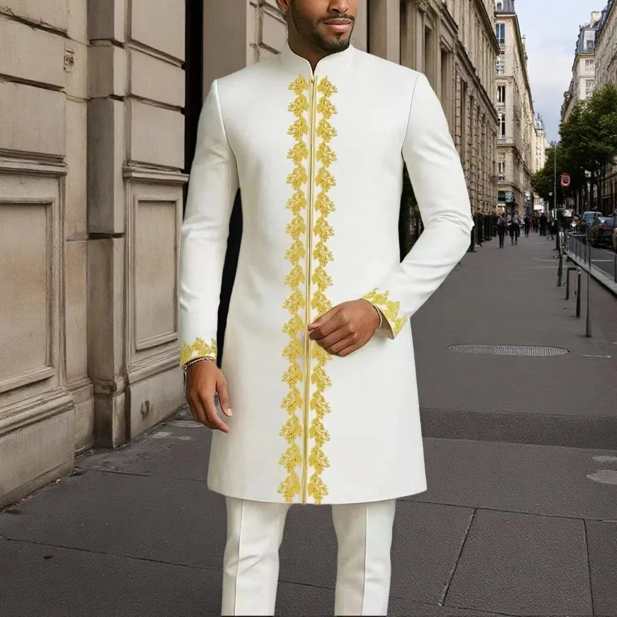 African Embroidered 2-Piece Suit