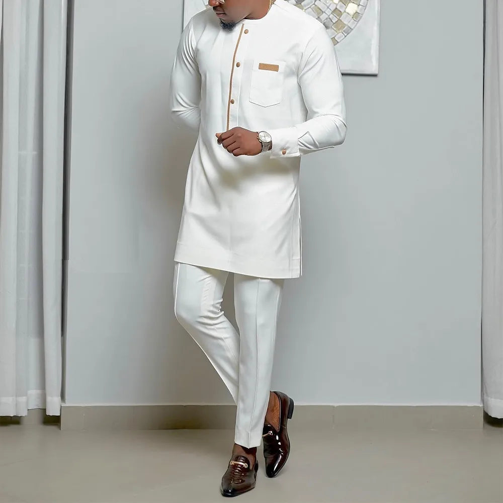 African Embroidered 2-Piece Suit