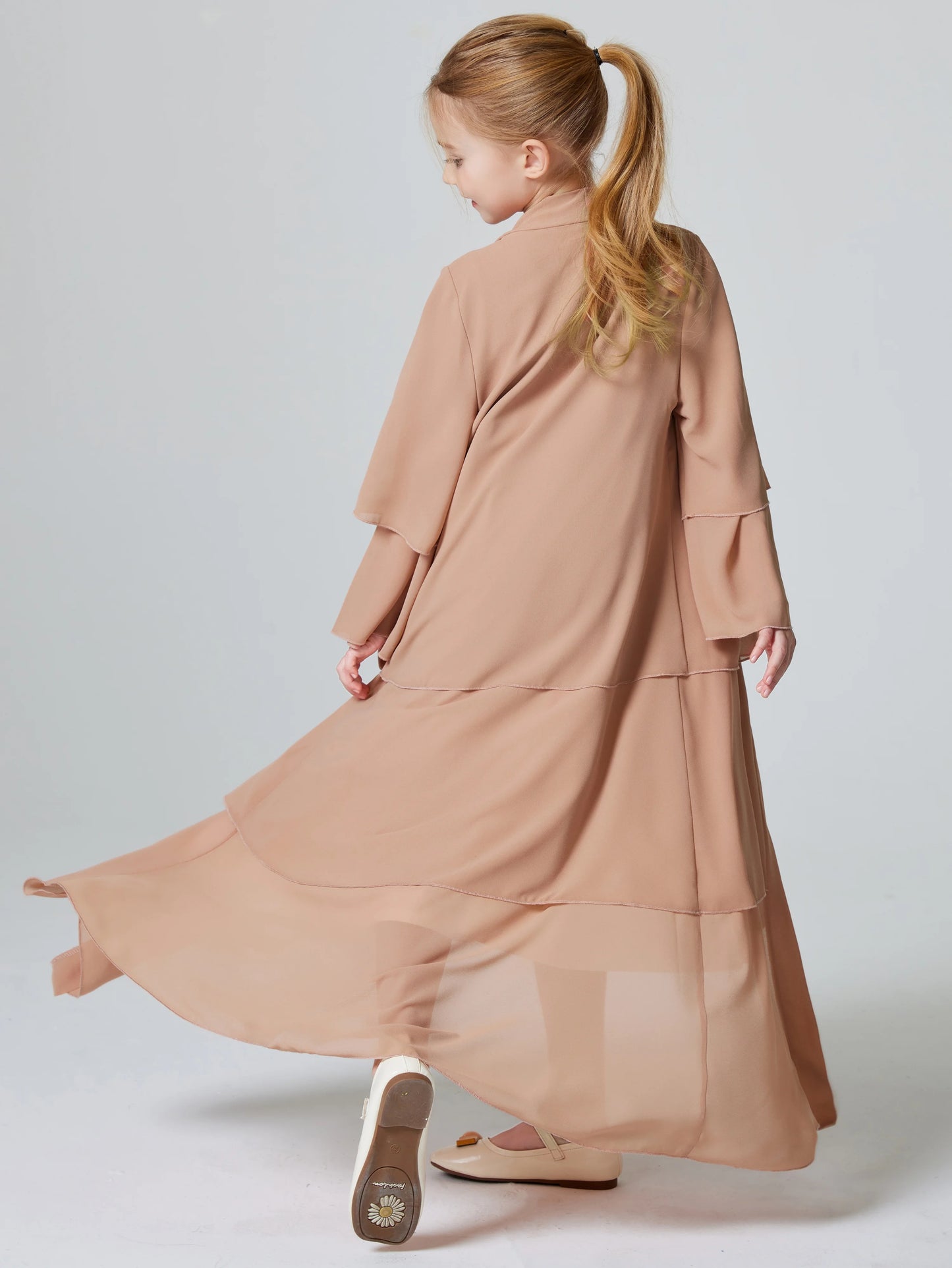 Muslim Girls 3 Layered Chiffon Abaya