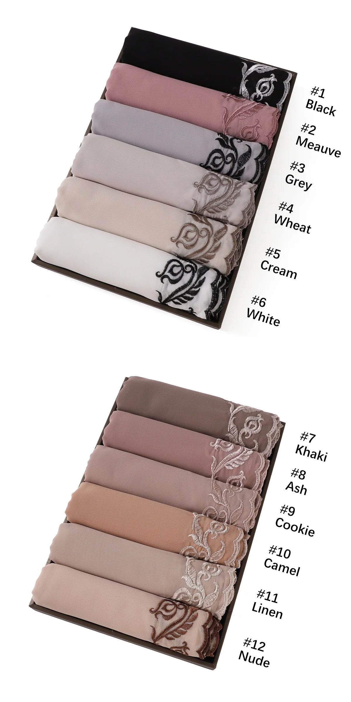 Embroidered Chiffon Hijabs