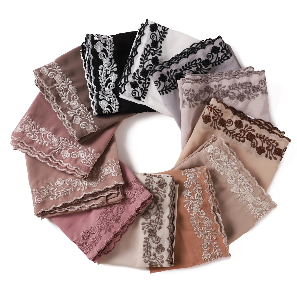 Embroidered Chiffon Hijabs