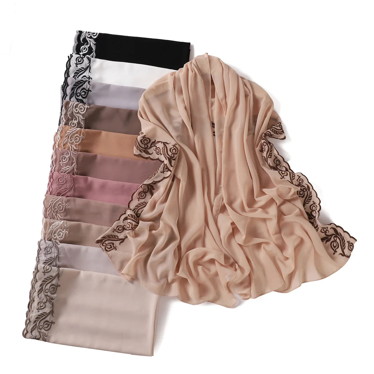 Embroidered Chiffon Hijabs