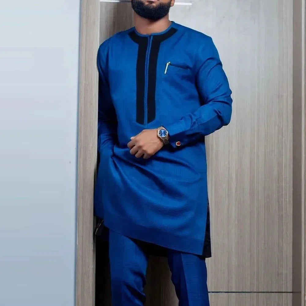 African Embroidered 2-Piece Suit