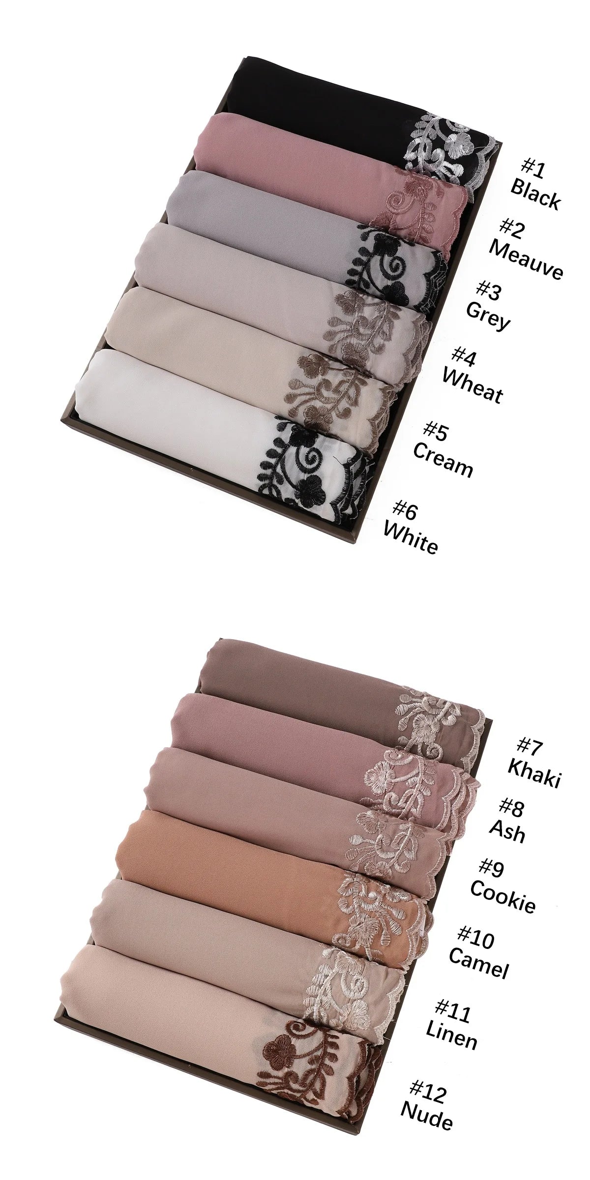 Embroidered Chiffon Hijabs