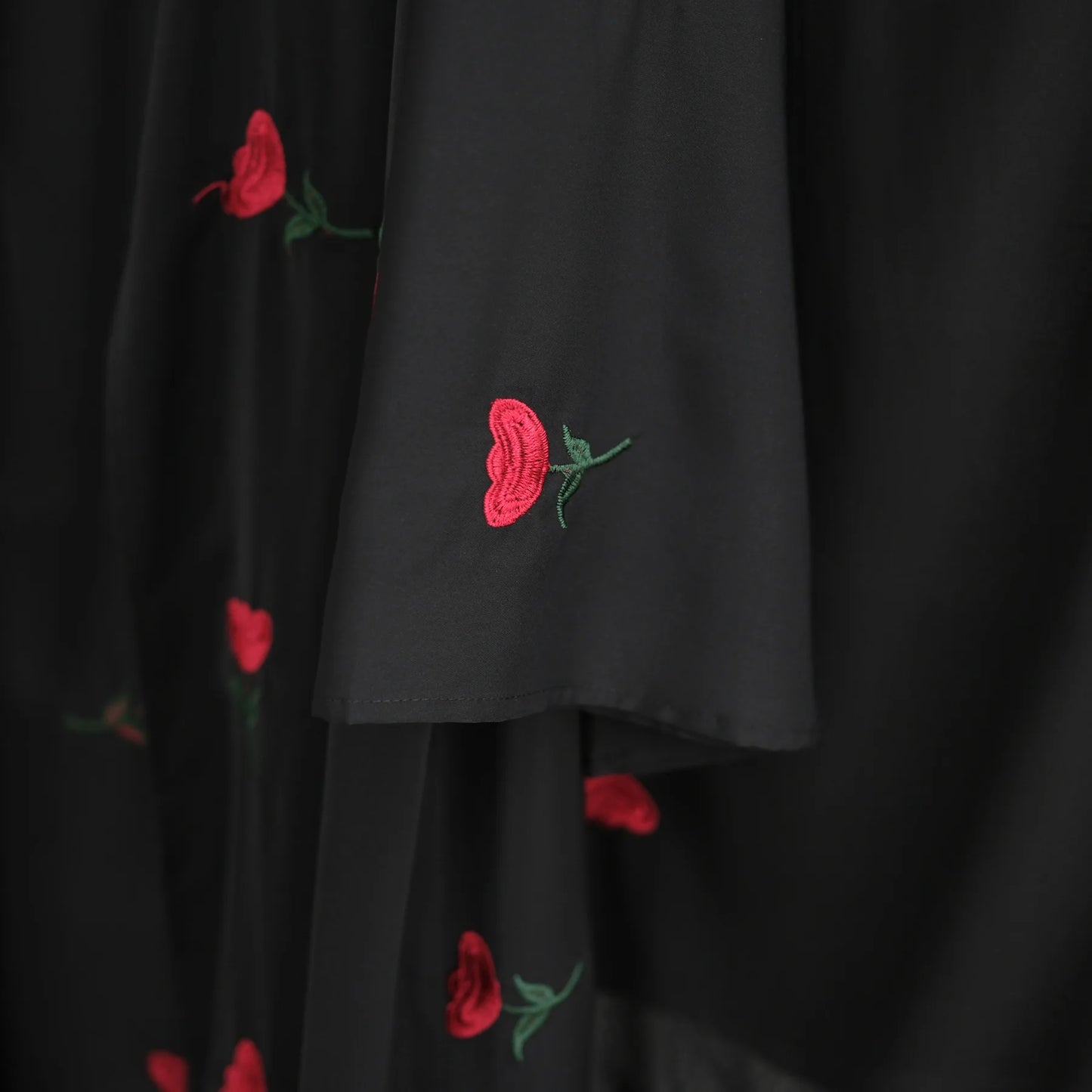 Abaya & Scarf Embroidered Open Cardigan Dress