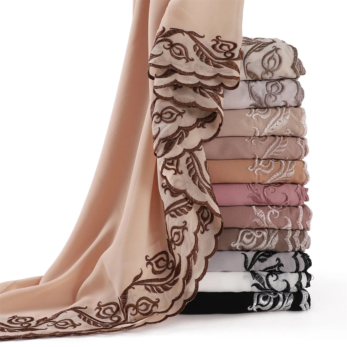 Embroidered Chiffon Hijabs