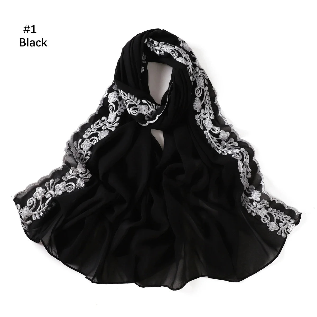 Embroidered Chiffon Hijabs