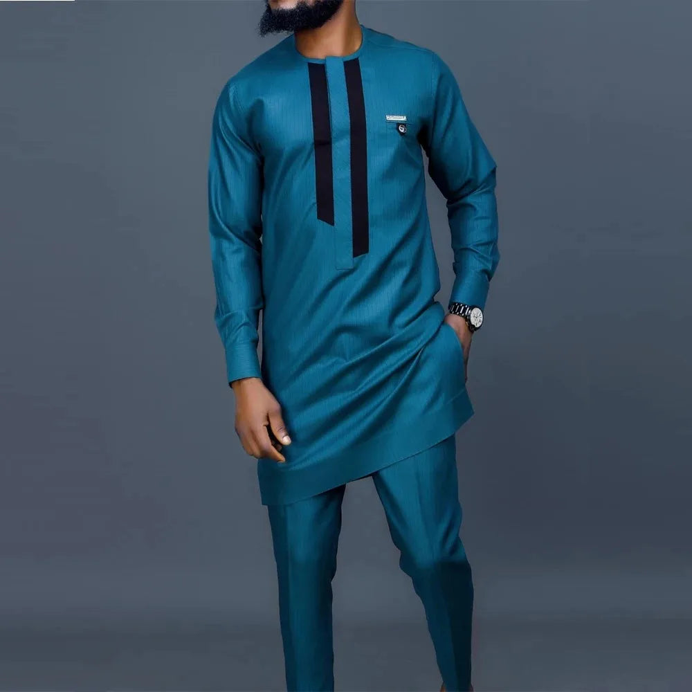 African Embroidered 2-Piece Suit