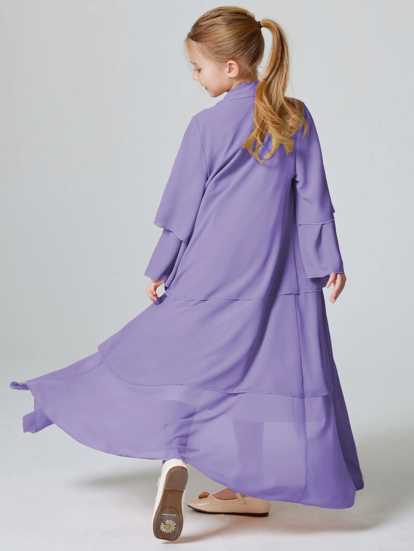 Muslim Girls 3 Layered Chiffon Abaya