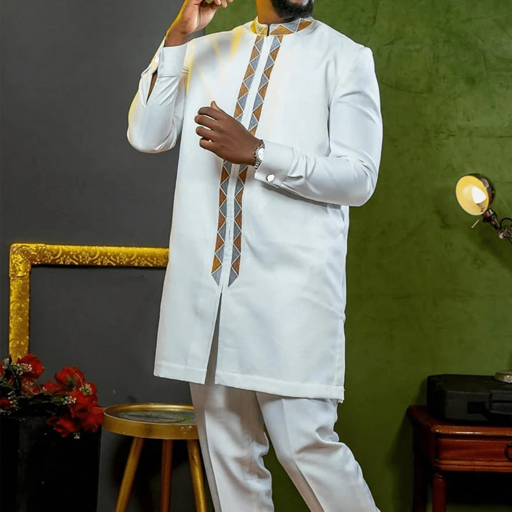 African Embroidered 2-Piece Suit