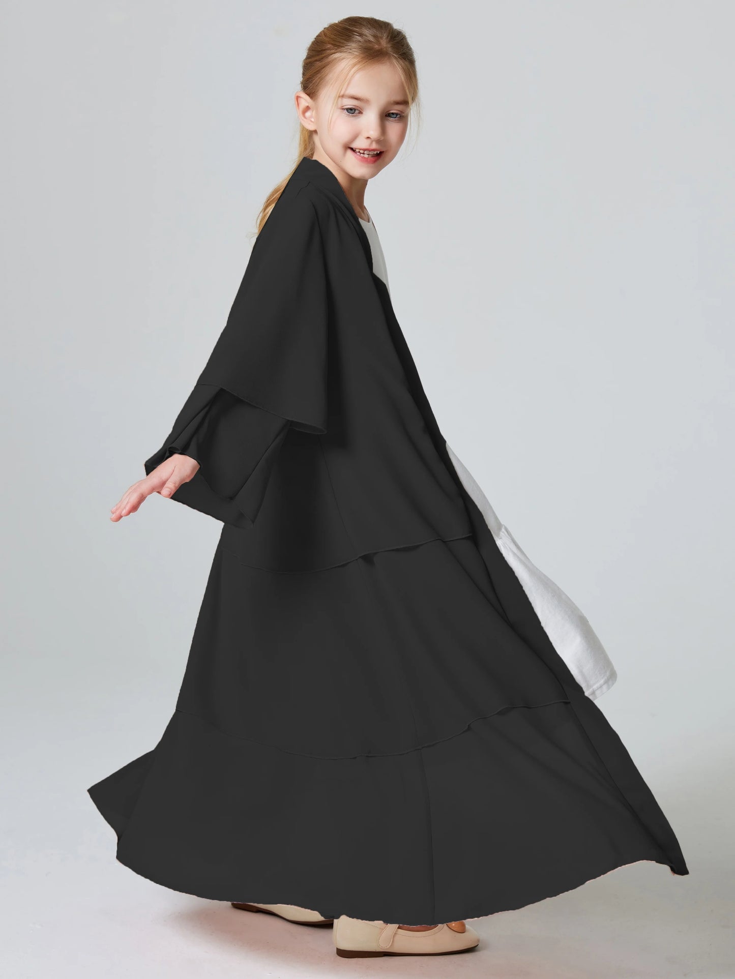Muslim Girls 3 Layered Chiffon Abaya