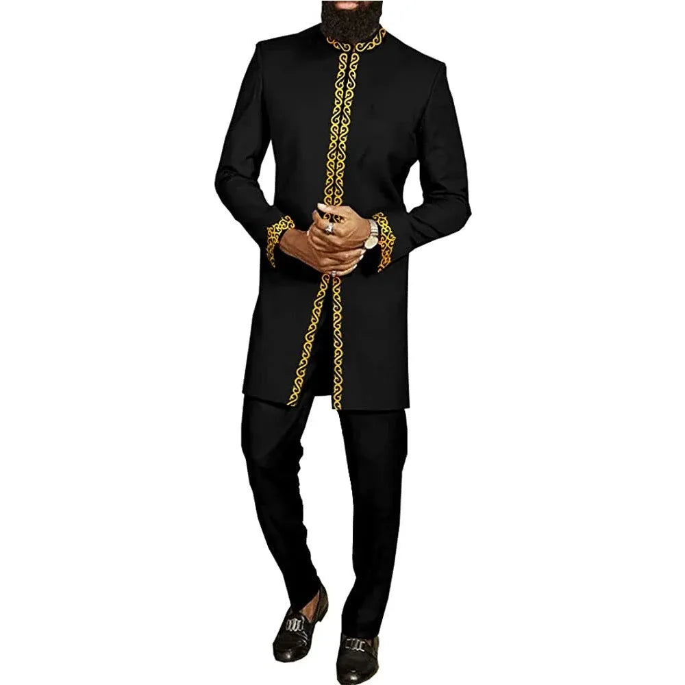 African Embroidered 2-Piece Suit