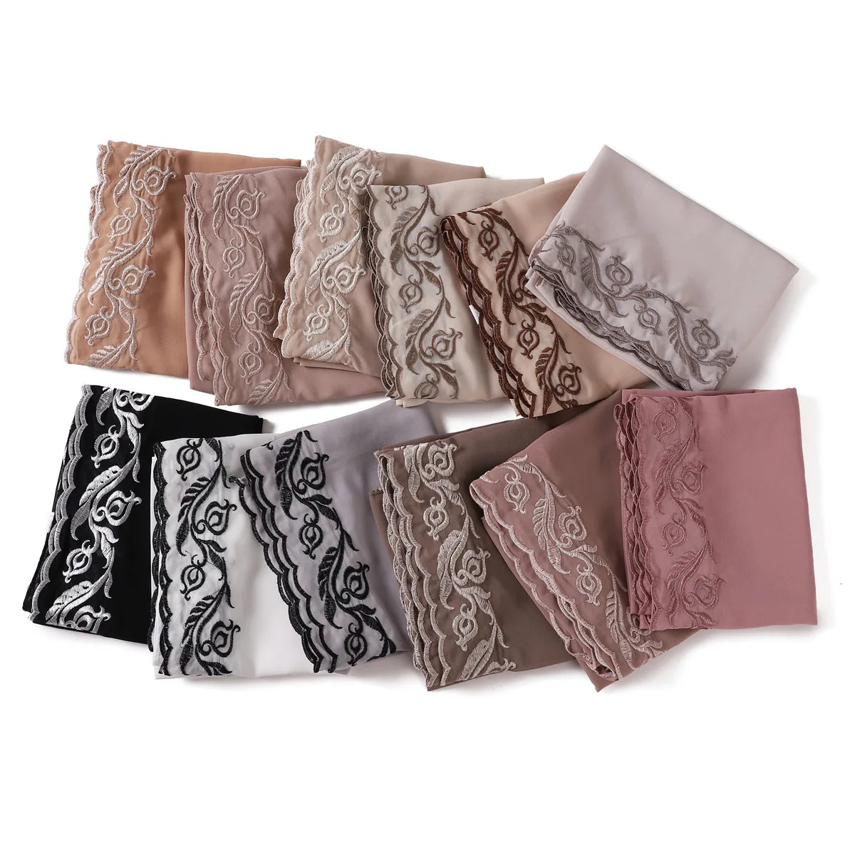 Embroidered Chiffon Hijabs