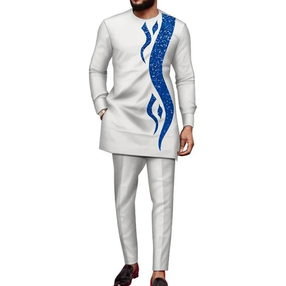African Embroidered 2-Piece Suit