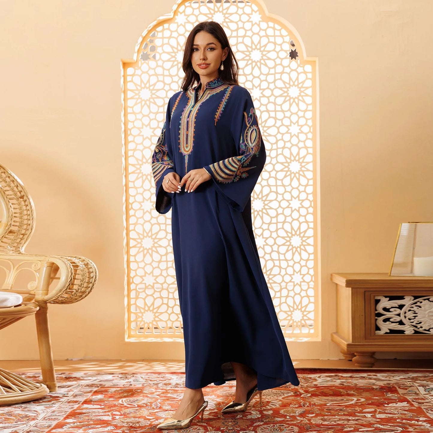 Muslim Women Embroidered Dress
