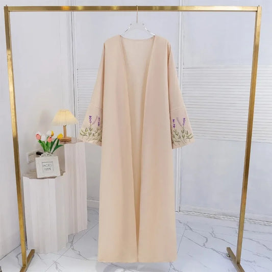 Flower Embroidered Sleeve Abaya