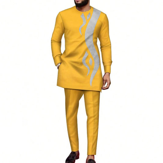 African Embroidered 2-Piece Suit
